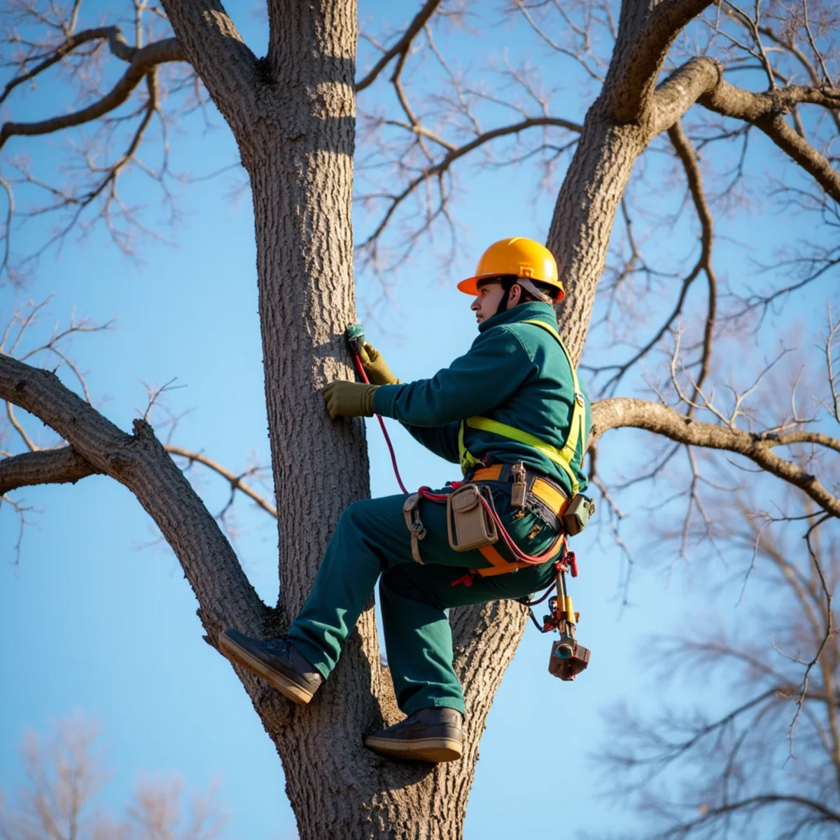 Colorado shade tree being pruned during the dormant season