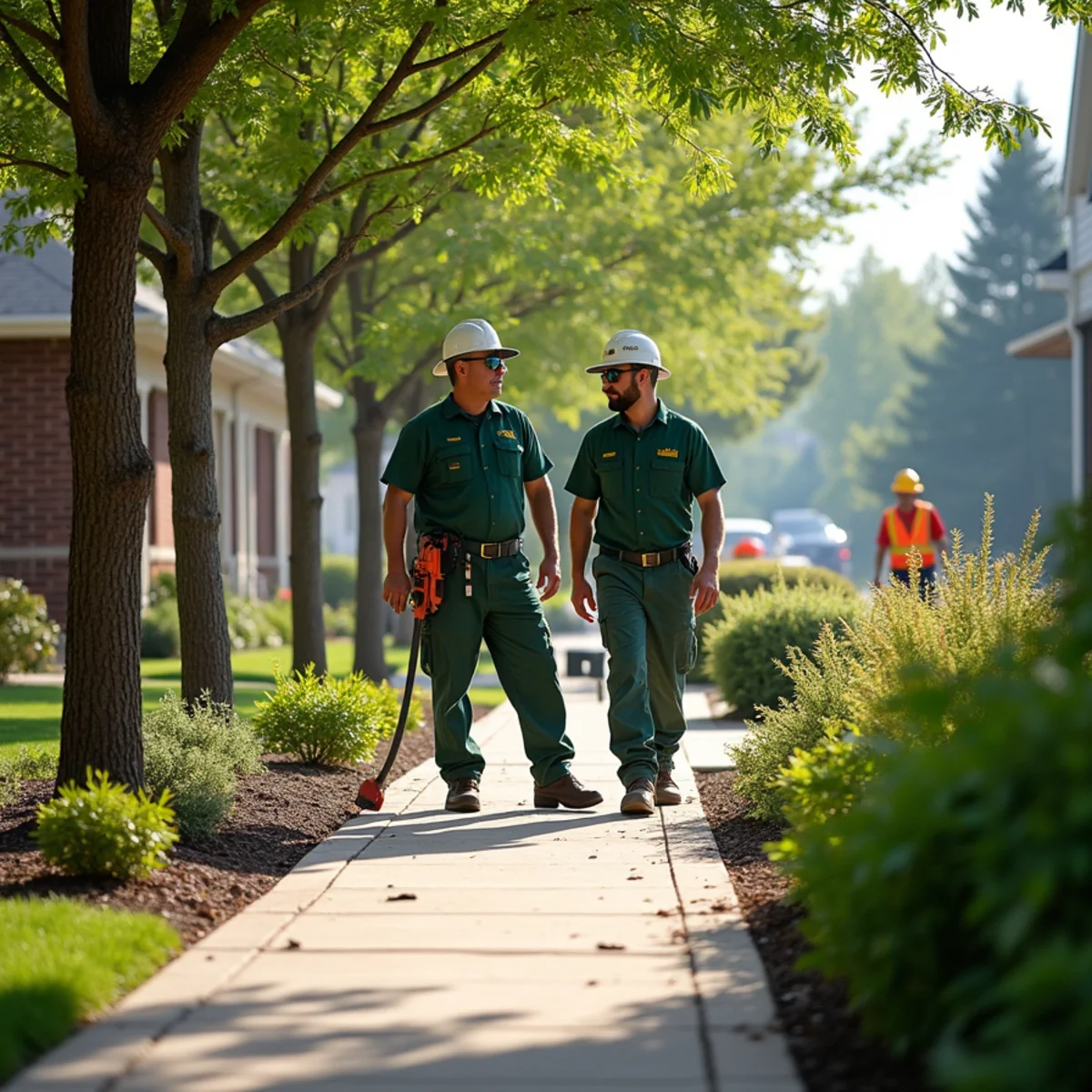 Commercial landscape maintenance at an Aurora business property