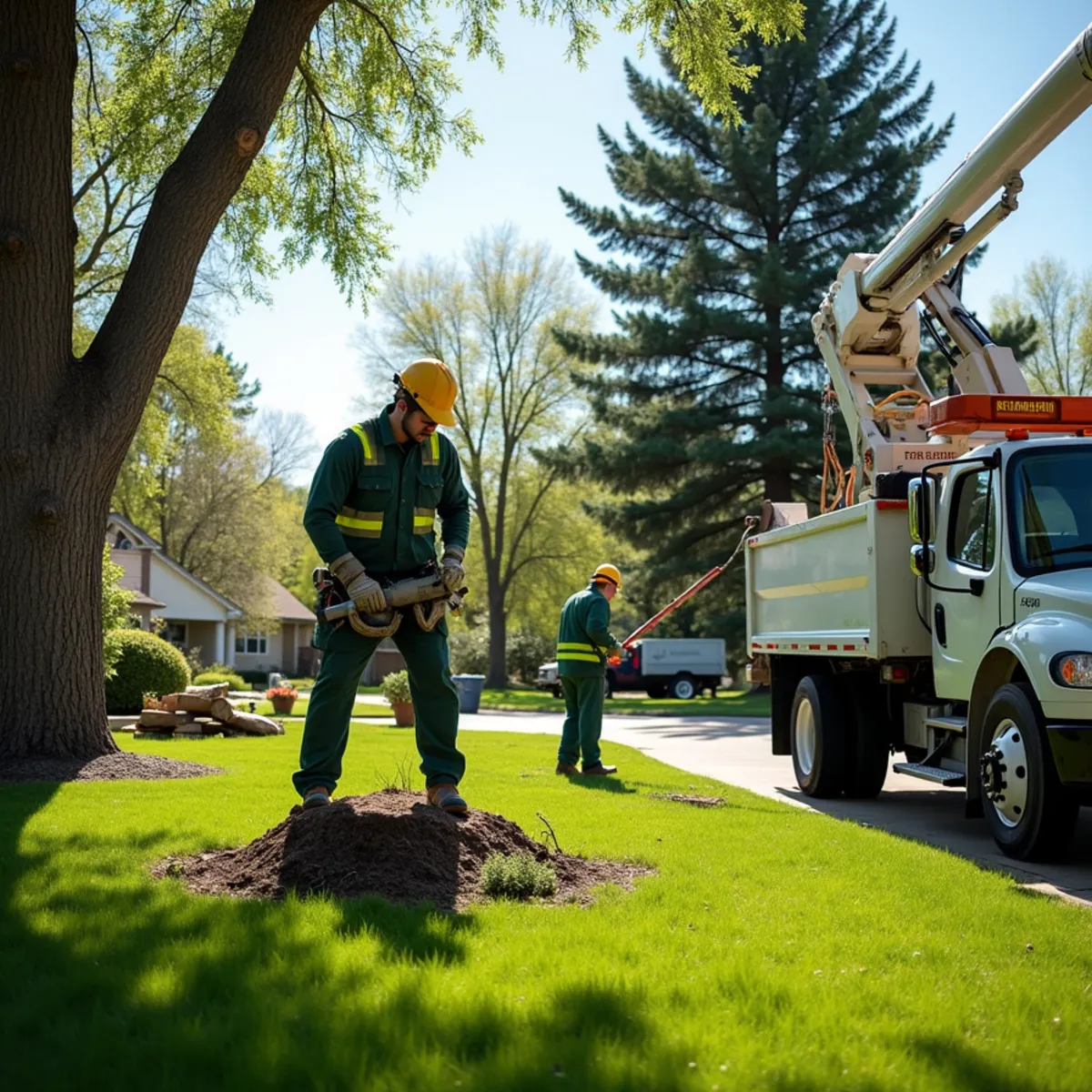 Clean Aurora yard after tree removal and stump grinding