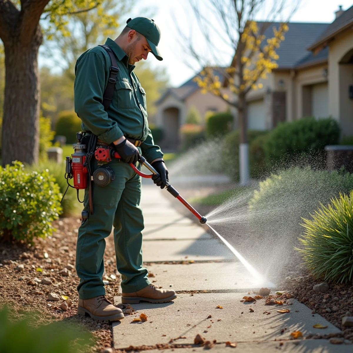 Irrigation system being adjusted for an Aurora landscape bed