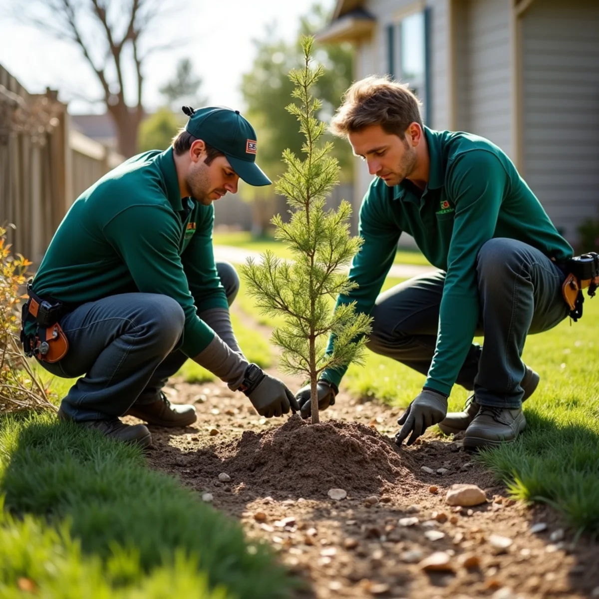 Landscape Installation crew working at an Aurora, Colorado property