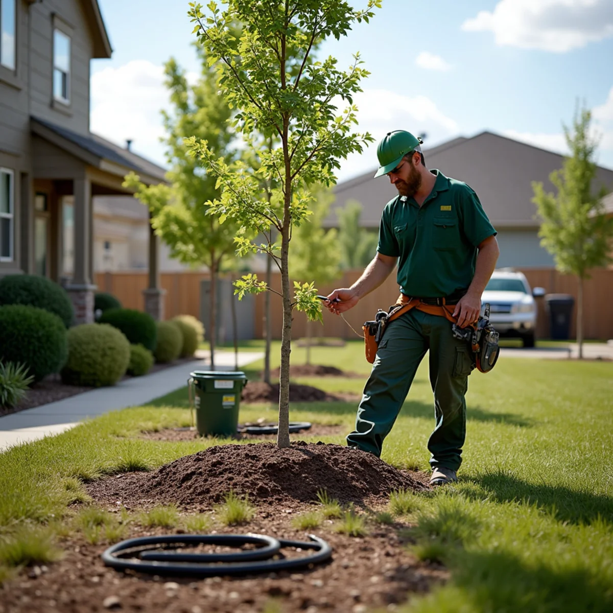Residential trees and local property conditions in Aurora Highlands, Colorado