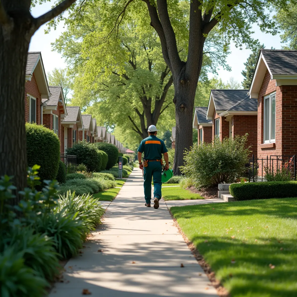 Tree-lined residential block in Englewood, Colorado