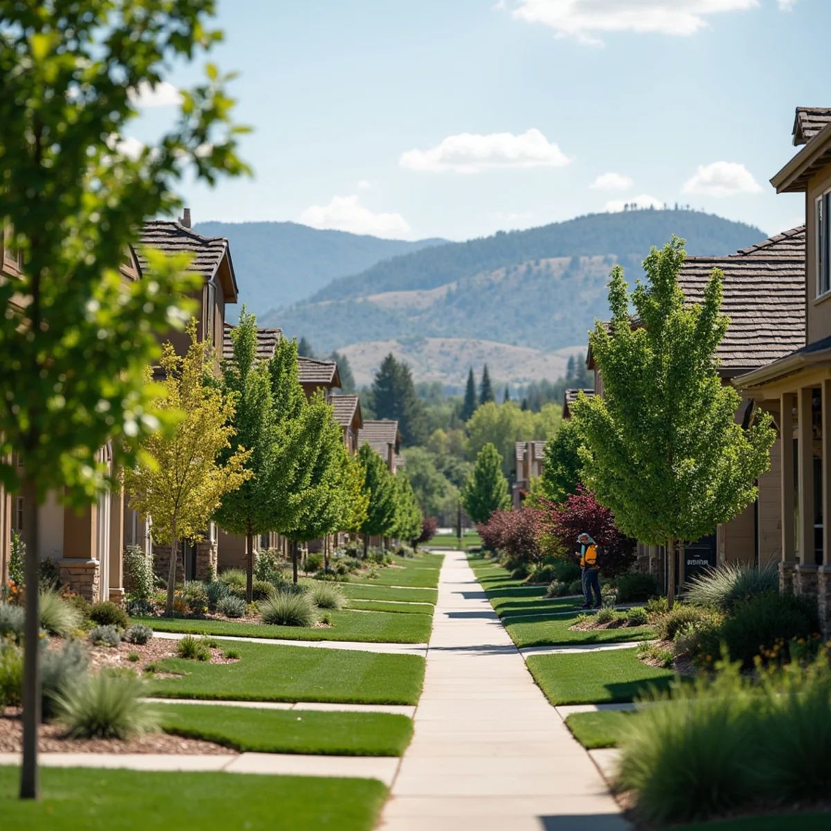 Planned neighborhood trees in Highlands Ranch, Colorado