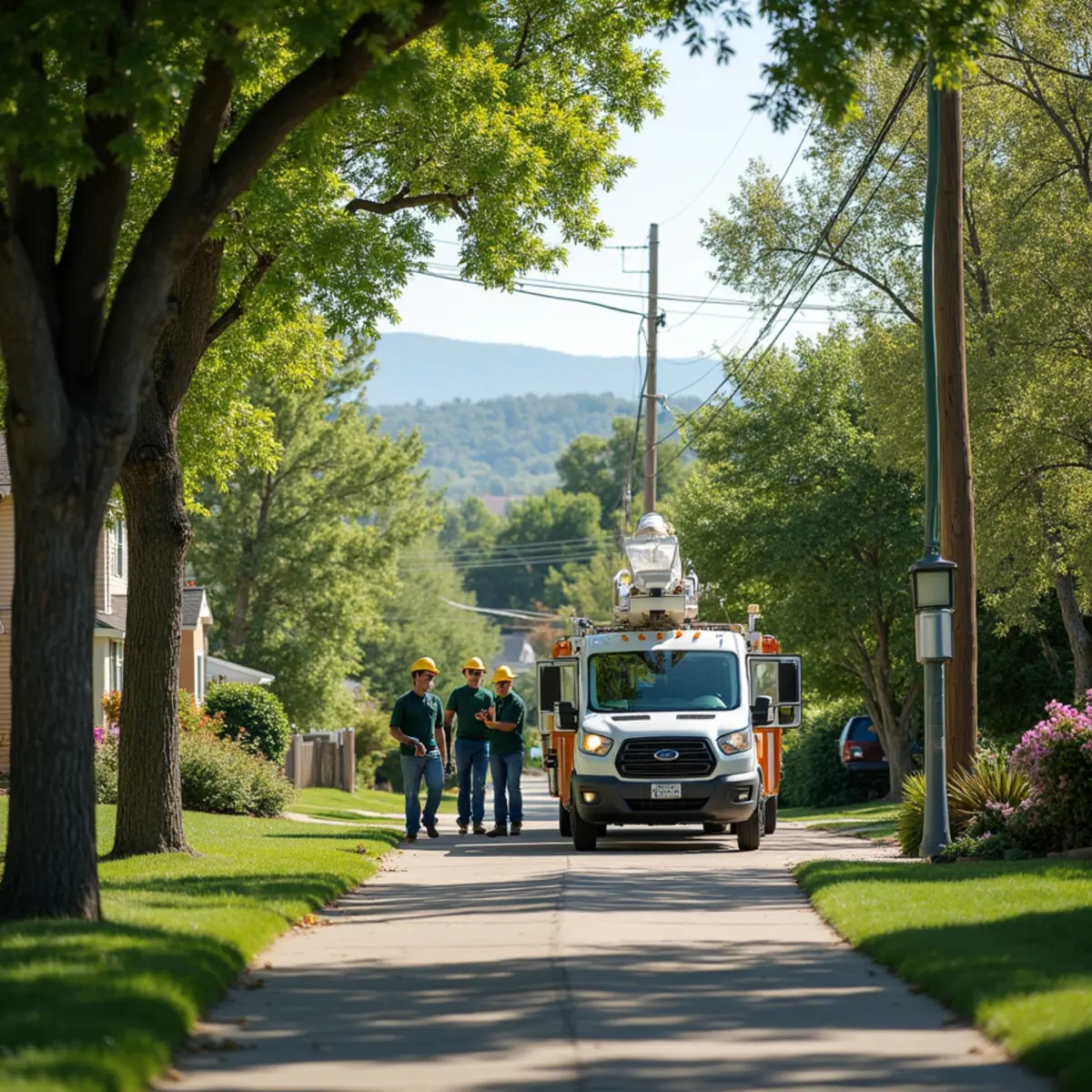 Mature trees near homes in Littleton, Colorado