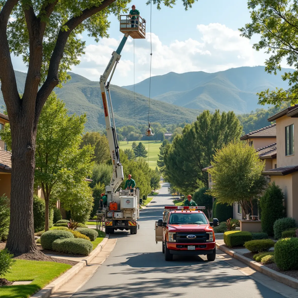Landscaped homes and trees in Saddle Rock, Aurora