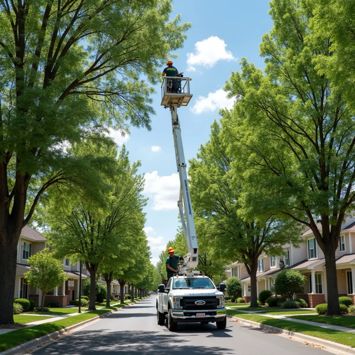 Trees in a Thornton, Colorado residential neighborhood