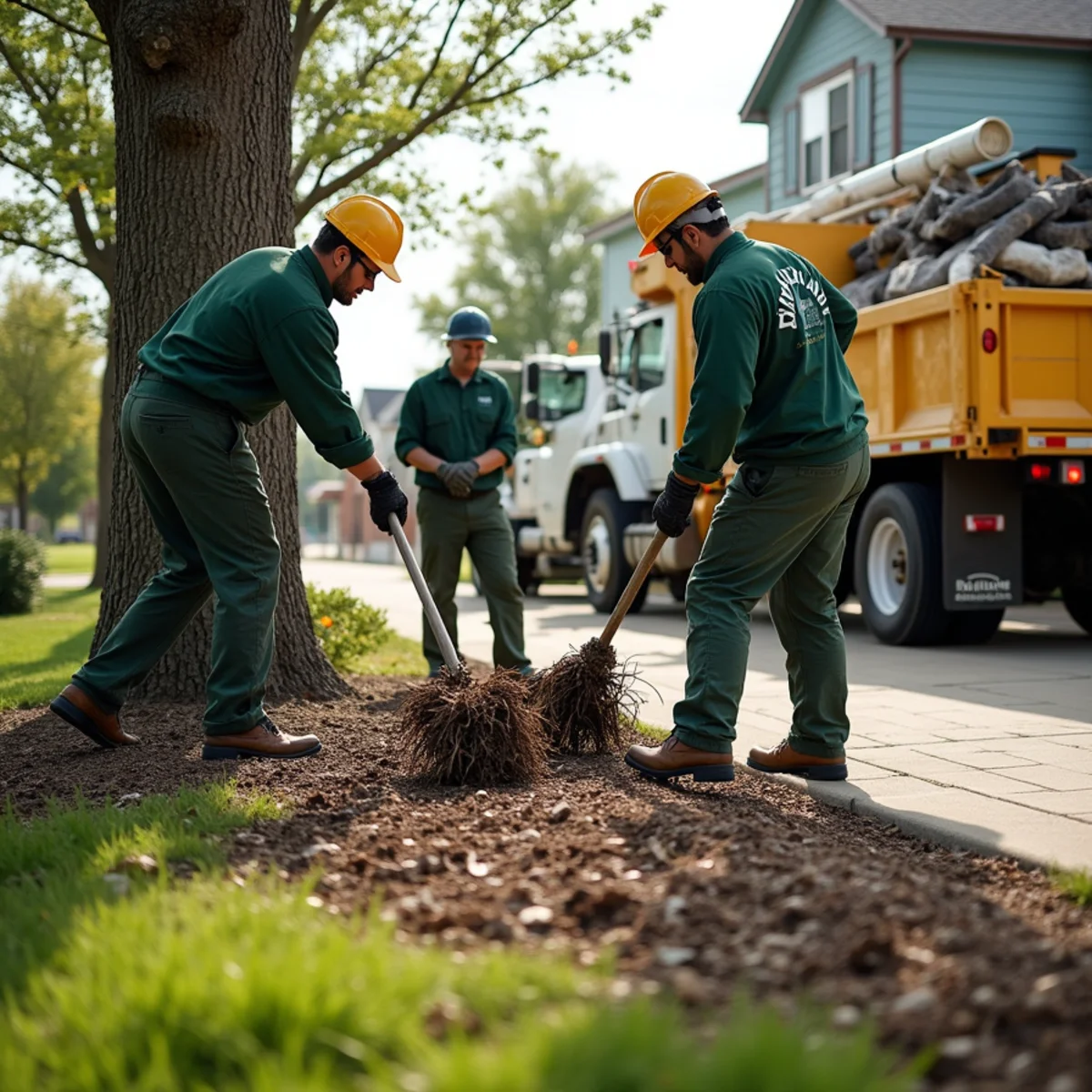 Yard & Lot Cleanup crew working at an Aurora, Colorado property